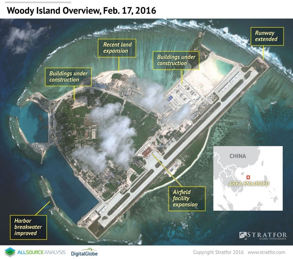 Trang báo điện tử Stratfor mới đây đăng tải những bức hình vệ tinh có độ phân giải cao ghi lại  cận cảnh tên lửa HQ-9 cùng cơ sở hạ tầng quân sự Trung Quốc xây dựng trái phép trên đảo Phú Lâm thuộc Quần đảo Hoàng Sa của Việt Nam. Và đặc biệt, các chuyên gia phân tích tới từ AllSource Analysis đã có những nhận xét về hoạt động phi pháp của Trung Quốc trên đảo này sau khi xem xét những tấm hình vệ tinh chụp hôm 17/2.